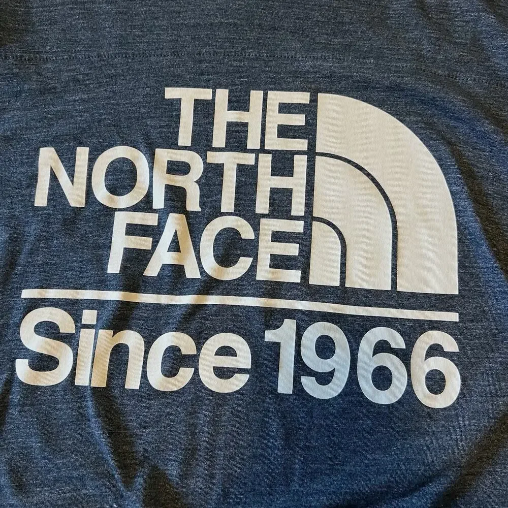 The North Face Logo Tee Shirt Men’s Small Heather Blue Crew Neck Short Sleeve